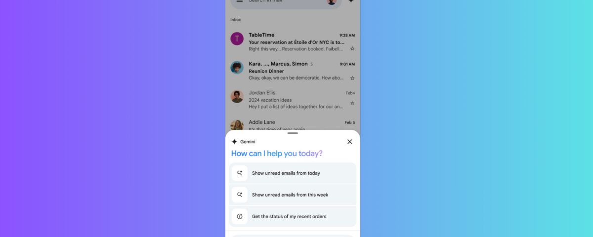 Gemini 現在可以在 Android 上回答有關 Gmail 收件匣的問題